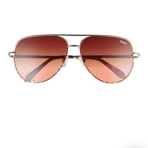 QUAY AUSTRALIA HIGH KEY MINI - TWO TONE GOLD/BROWN TO MAROON